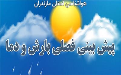 اعلام وضعیت جوی و متوسط دمای مازندران تا پایان هفته آینده